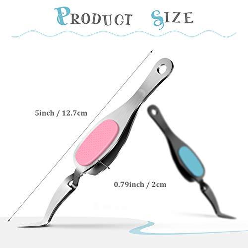 Honoson 3 Pieces Craft Tweezers Stainless Steel Tweezers Soft-Grip Precision Tweezers Crossing Lock Curved Tweezers Pointed Tip Tweezers for Eyelash Extensions Nail Salon Beading Jewelry Tool
