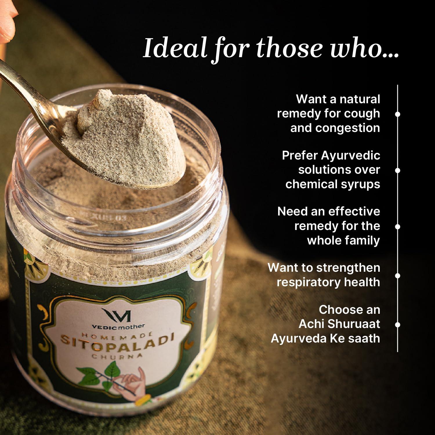 Vedic mother Vedic Mother Cough and Cold Combo Pack of Honey 350gm & Sitopaladi 150gm | Certified Handmade Products with Blend of Natural Herbs & Ingredients | No Added Preservatives