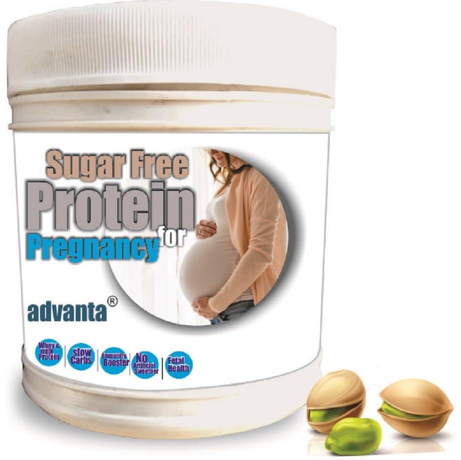 ADVANTA Advanta Sugar Free Whey Protein Powder for Pregnant Women as Snack for Pregnancy & Breastfeeding Mothers - 500g Elaichi Pista