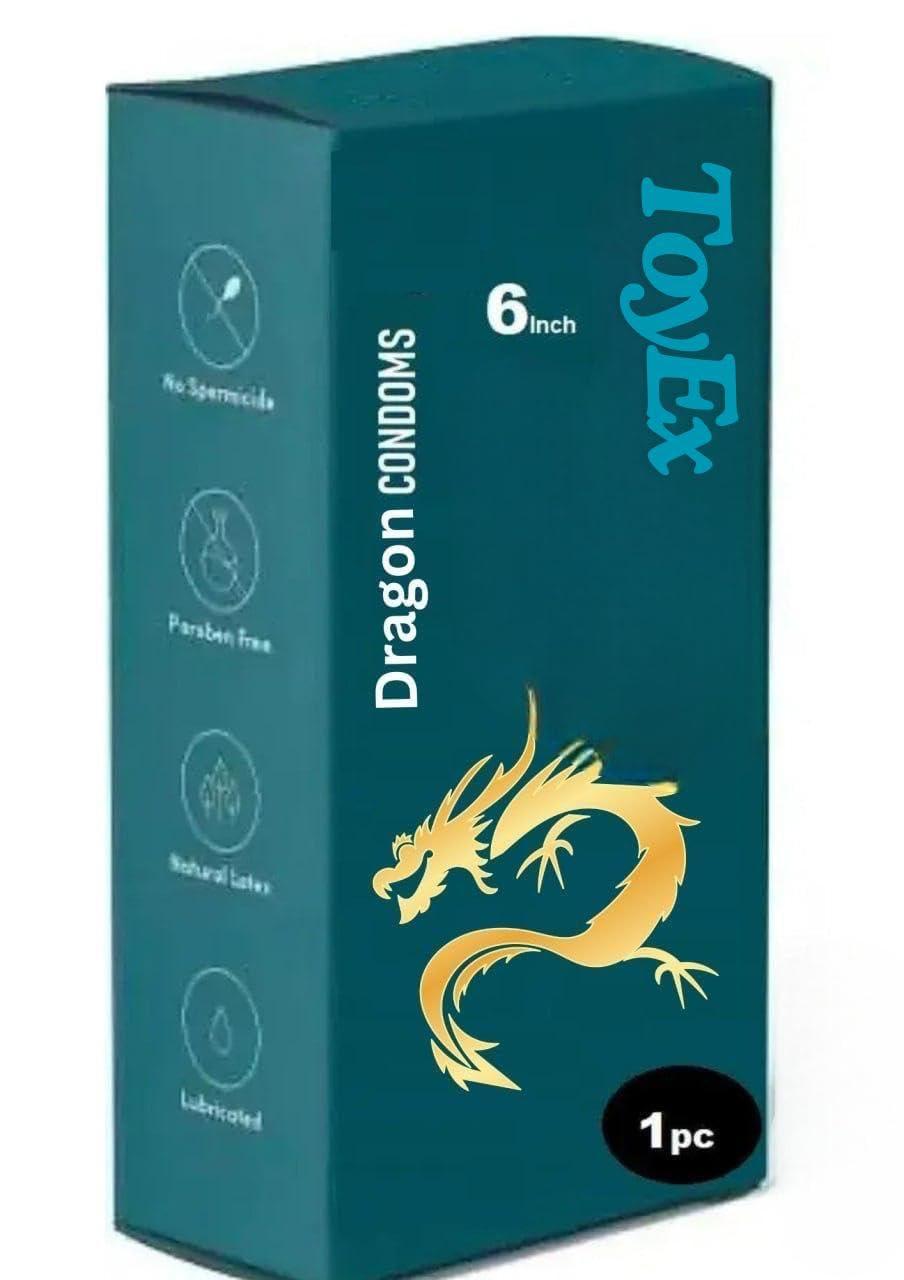 ToyEx ToyEx Big Size Extra Size Dragon 6 inch silicon Condom for Men