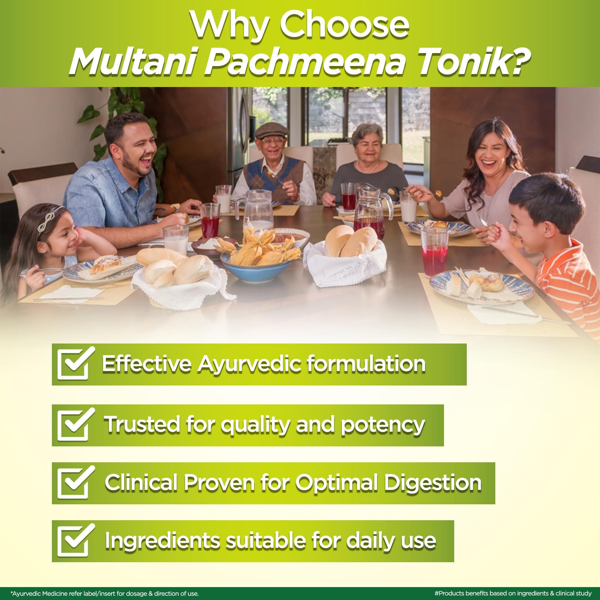 Multani Multani Pachmeena Tonik Digestive Syrup |Ayurvedic Products For Better Digestion | Relief From Gas, Bloating, Abdominal Discomfort | Improves Appetite 100% Natural & Ayurvedic | 300 Ml