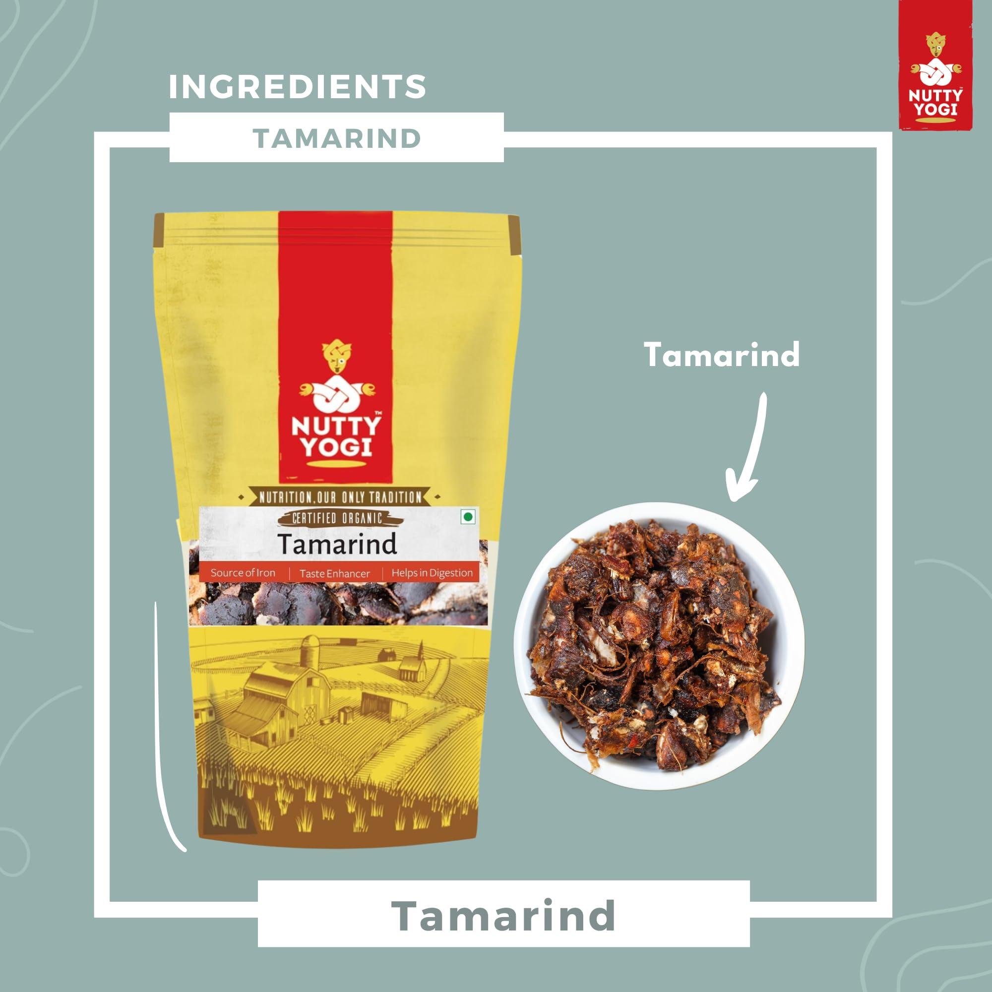 NUTTY YOGI Nutty Yogi Organic Tamarind | Cooking | Natural & Fresh | Ready to Eat | Tamarind Paste for Cooking|500g