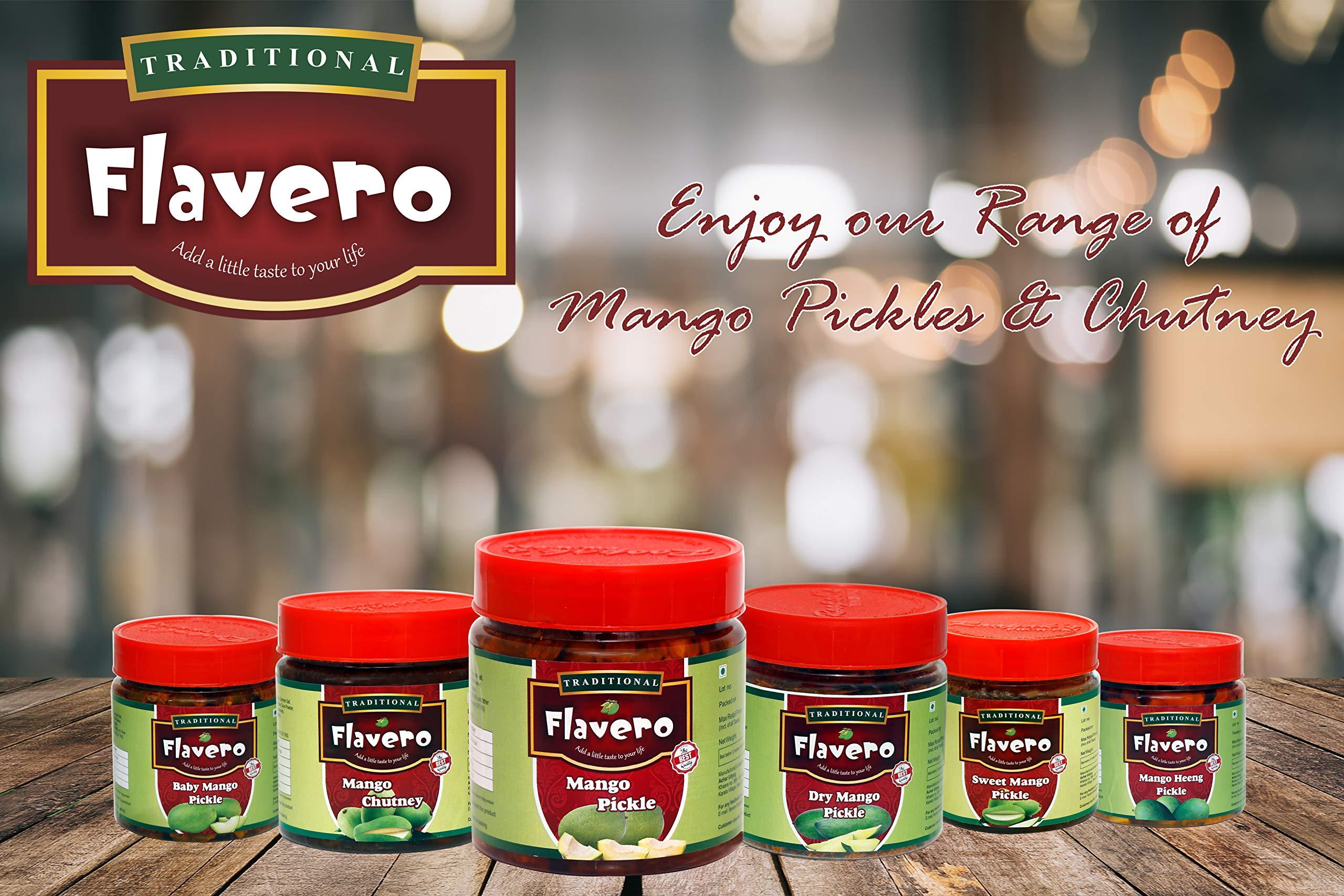 Flavero Flavero Mango Heeng Pickle (400gm) | Peeled and Seedless Mango Pickle | Enjoy Our 22 Varieties of Pickles | Visit Flavero Store
