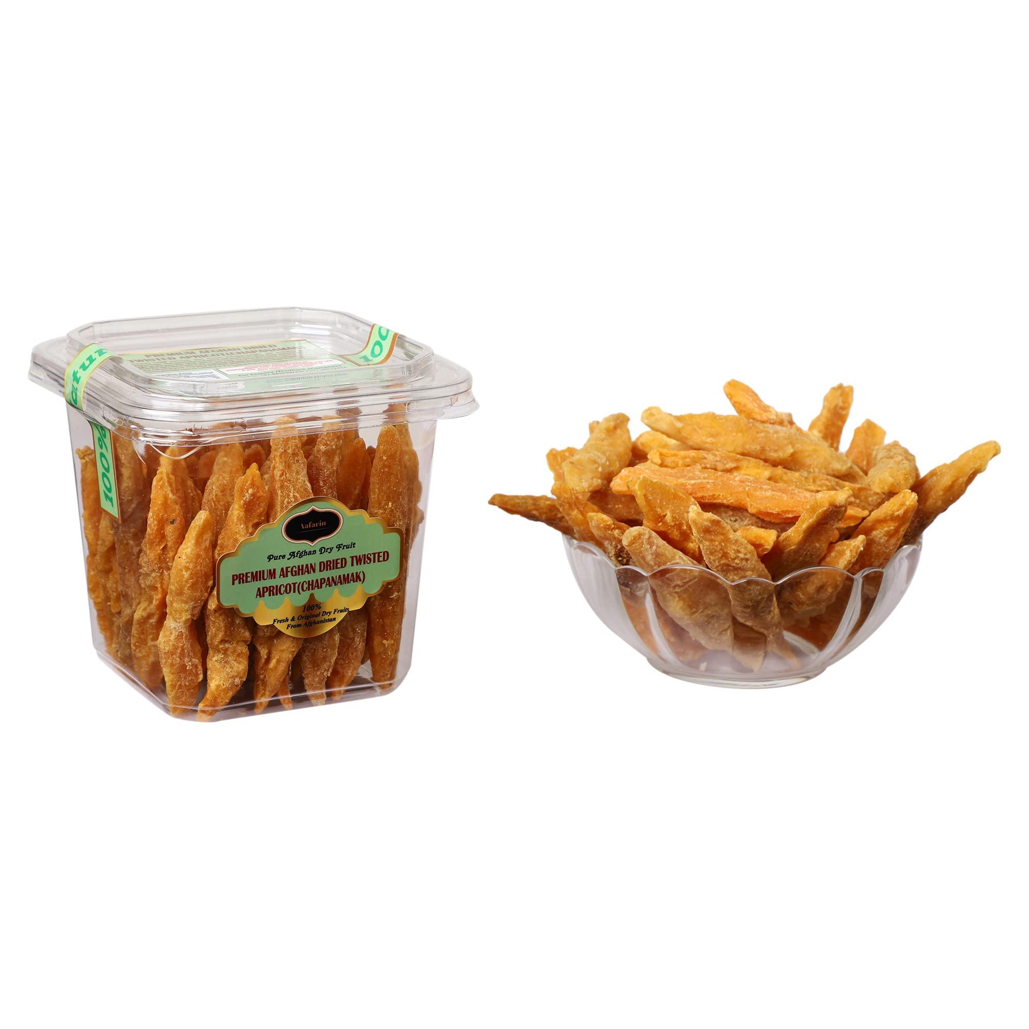 AAFARIN AAFARIN PREMIUM AFGHAN DRIED TWISTED APRICOT(CHAPANAMAK)|Vegan, Sun Dried Apricots | Gluten Free and Sodium Free| Dry Fruit 500 GRM