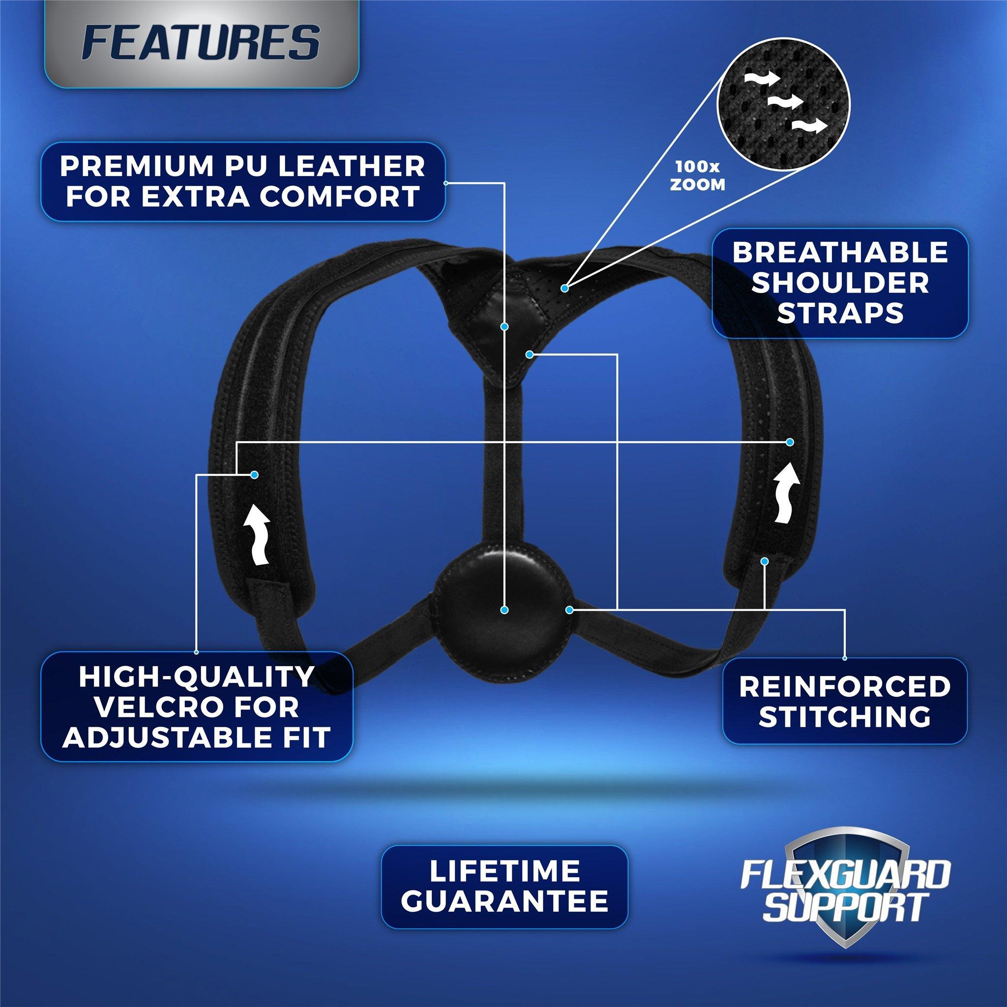 FlexGuard Support Posture Corrector for Women and Men - Best Fully Adjustable Upper Back Brace Trainer - Improves Slouching and Hunched Shoulders - for Maximum Support (Extra Large)