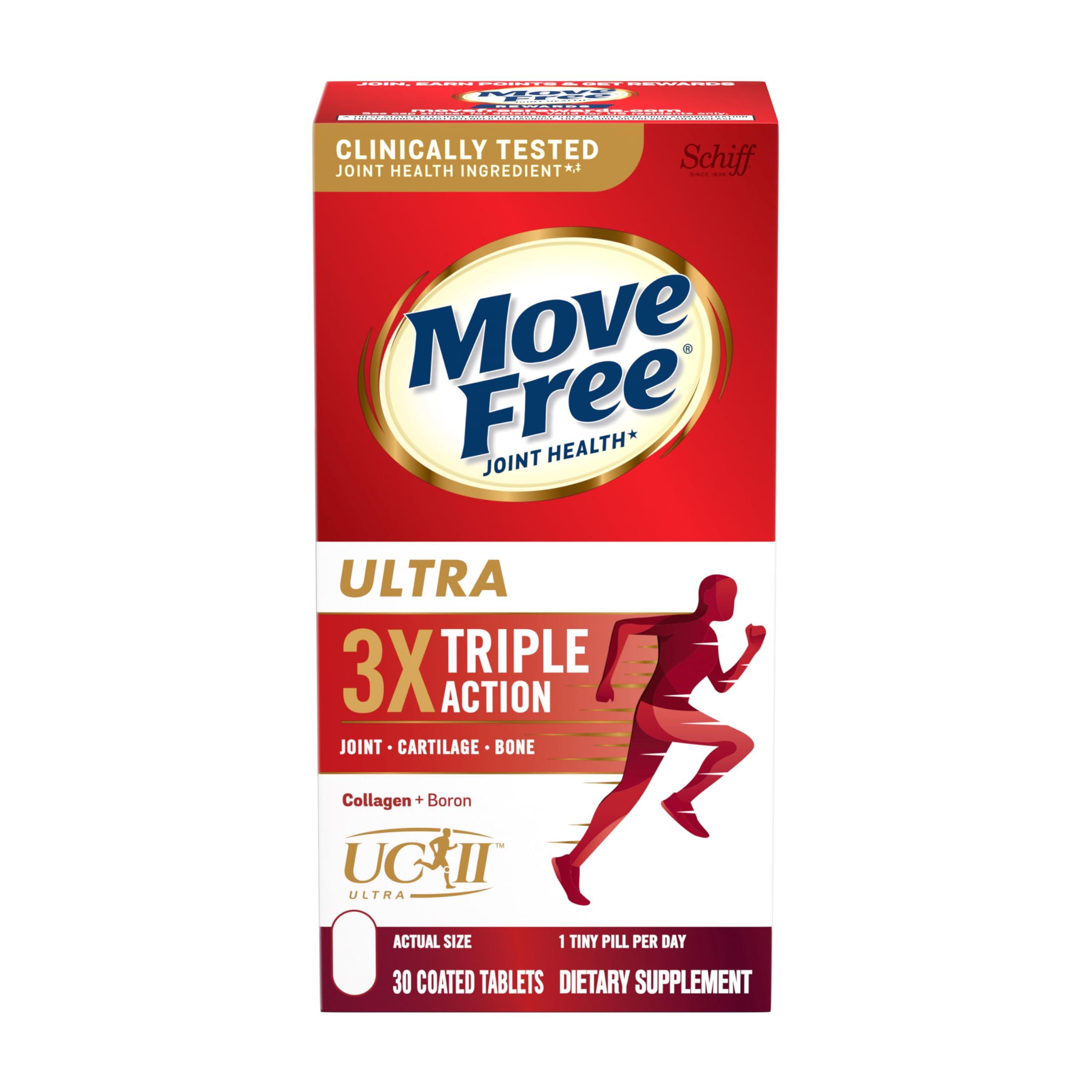 Move Free Schiff Ultra Joint Supplement with Collagen and Hyaluronic Acid, 30 Count