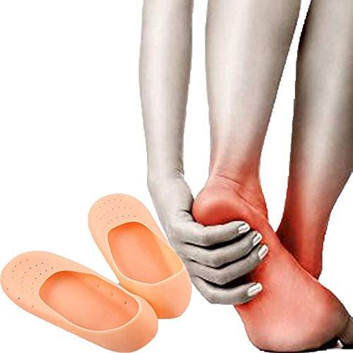 Nexomi Nexomi Anti-Crack Full Length Silicone Gel Foot Protector Moisturizing Socks For Foot Care And Heel Cracks (Skin Color) (Small/Medium)