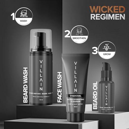 VILLAIN VILLAIN Beard Grow-Pro Oil, 30 Ml For Faster Beard Growth And Thicker Beard, Non Sticky, Best Beard Oil, Nourishes & Strengthens Uneven Patchy Beard & Moustache, Pack of 1