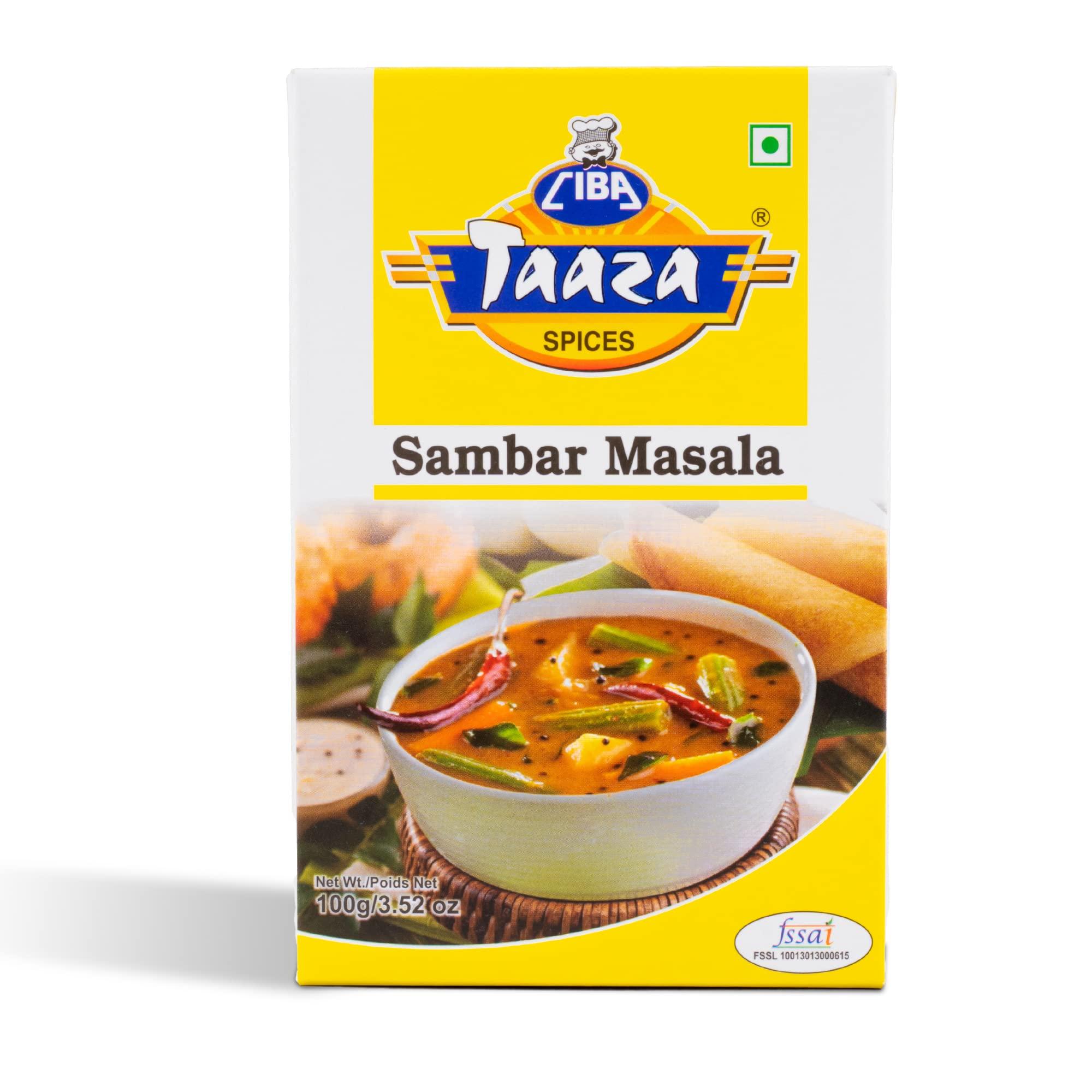 Ciba Taaza Spices Sambar (Sambhar) Masala Powder by Ciba Taaza Spices, 100gm