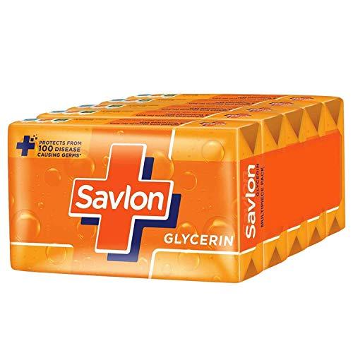Savlon Savlon Deep Clean Germ Protection Liquid Handwash Refill Pouch, 725ml & Savlon Moisturizing Glycerin soap bar with germ protection, Pack of 5-125g each
