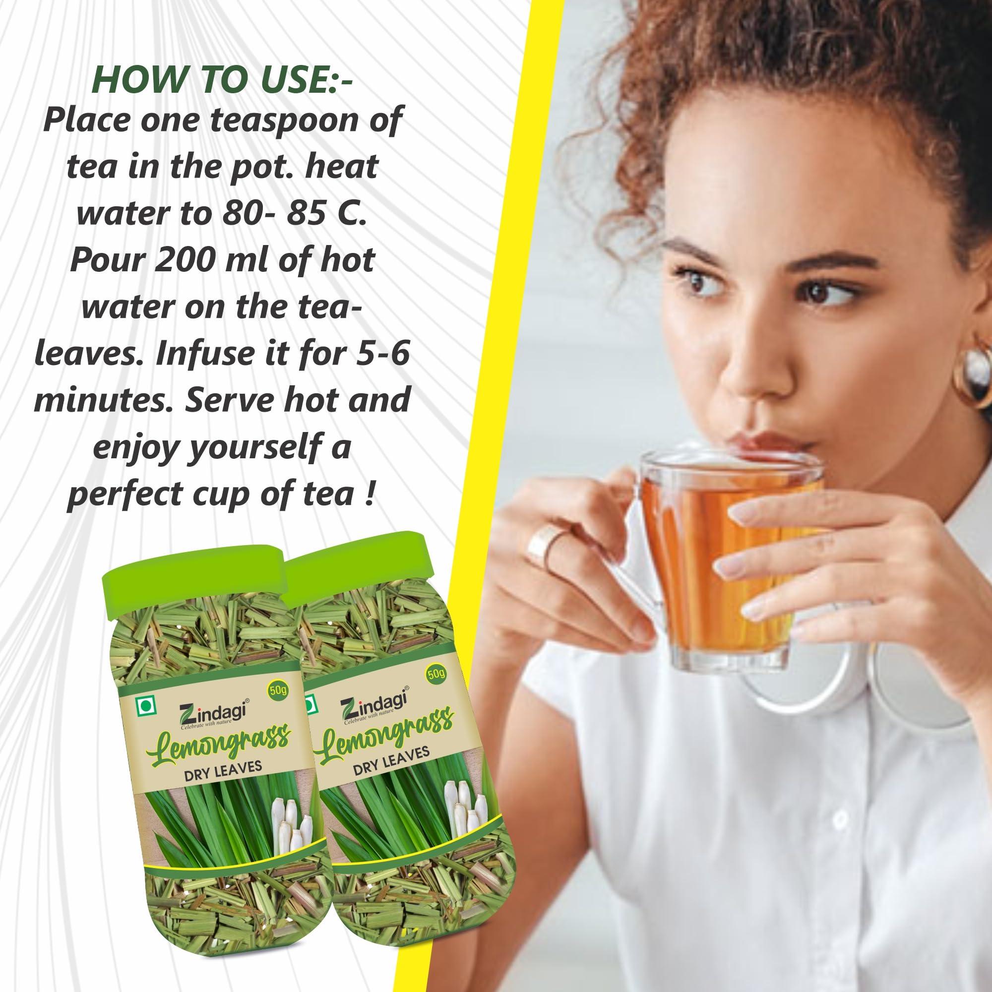 ZINDAGI ZINDAGI Lemon Grass Dried Leaves - Natural Lemon Grass Tea Leaves (Pack of 3)
