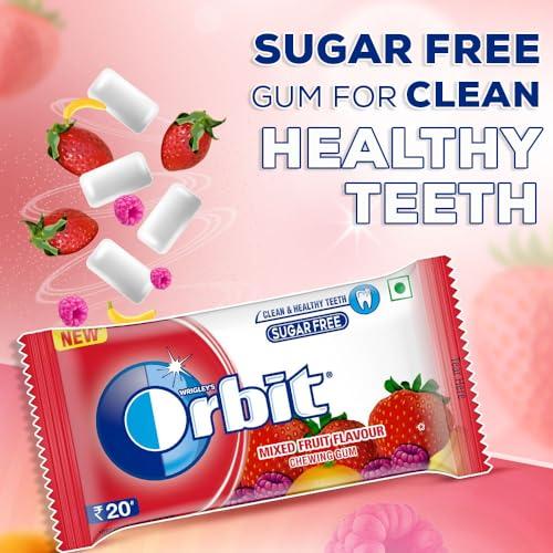 Orbit Orbit Sugar Free Chewing Gum Pack | Mixed Fruit Flavour Gum | Chewing Gums for Clean and Healthy Teeth | Easy to Carry and Pocket Friendly | 9.9 g | Pack of 30