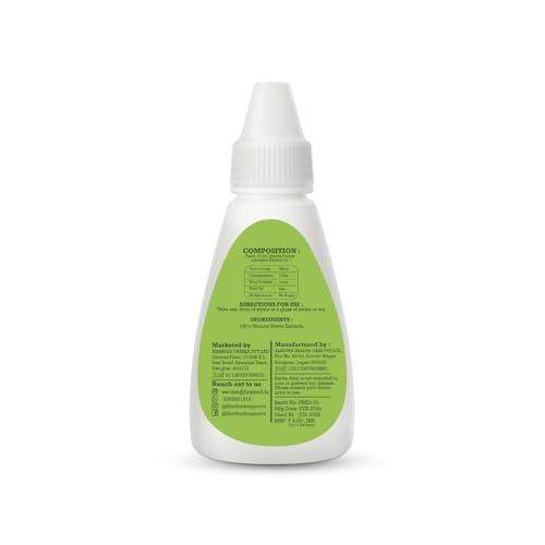 First Bud Organics First Bud Organics Pure Stevia Drops - 20ml | Zero Calorie, Natural Sweetener, Non-GMO & Sugar-Free Stevia Drops | Sugar Substitute For 400 Serving, Low Glycemic index & Promote Oral Health