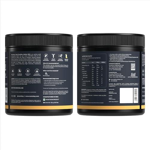 Nutrabay Nutrabay Gold Citrulline Malate 2:1 Supplement Powder - 120g, Lemon Flavor | Boosts Nitric Oxide, Pre Workout Amino Acid for Muscle Strength & Endurance