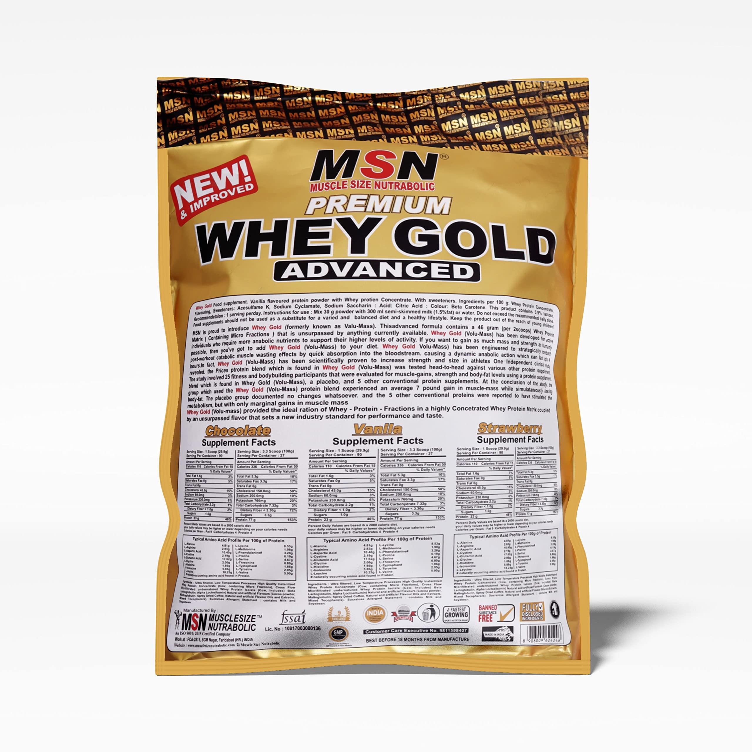 MUSCLE SIZE MUSCLE SIZE Premium Whey Gold Advanced Protein Powder (6lbs,2.72kg) Vanilla