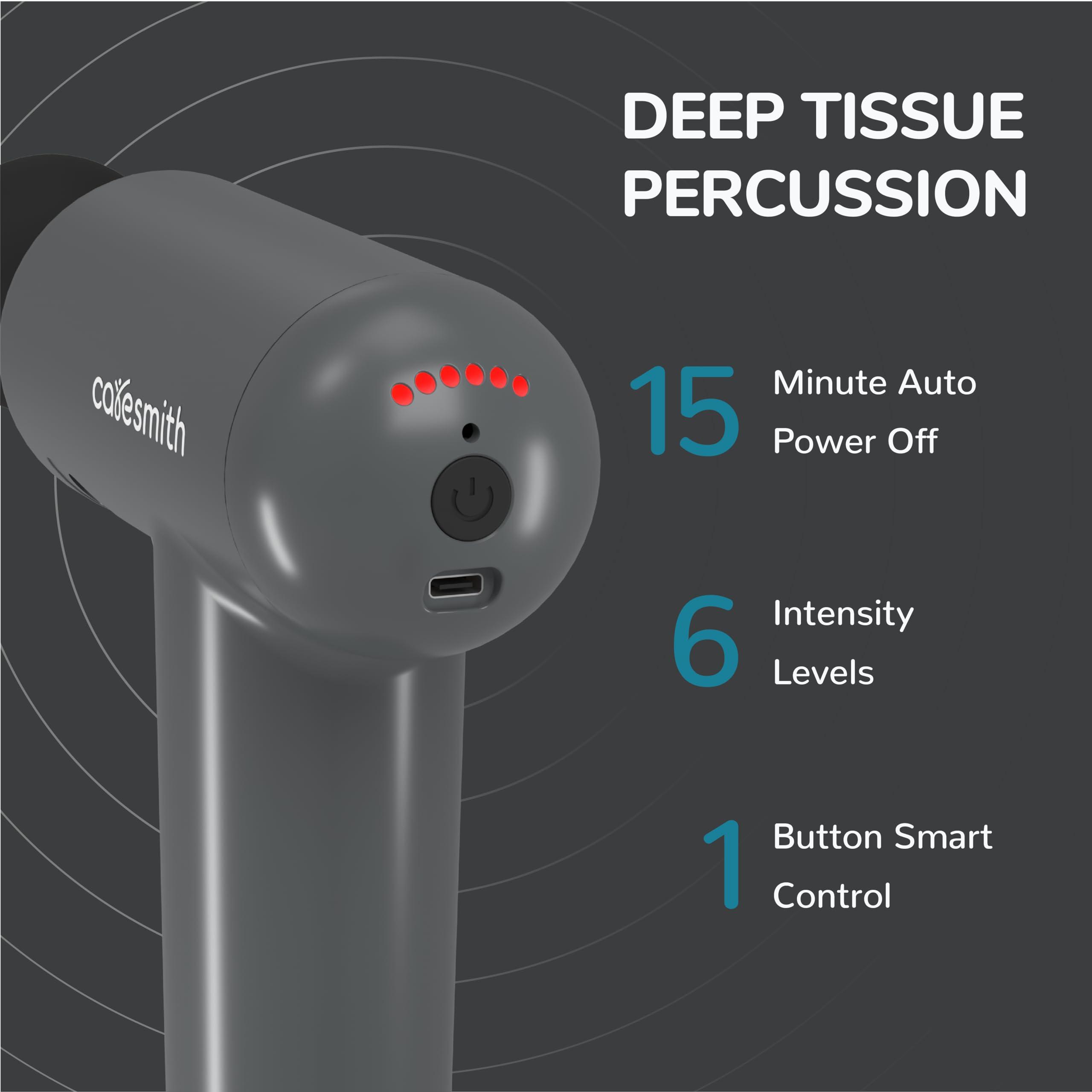 CARESMITH Caresmith Charge Boost X Massage Gun (Grey) | True Percussion Large Torque motor | 3200 strokes per min | 4 Heads | Deep tissue percussion body massager machine for pain relief