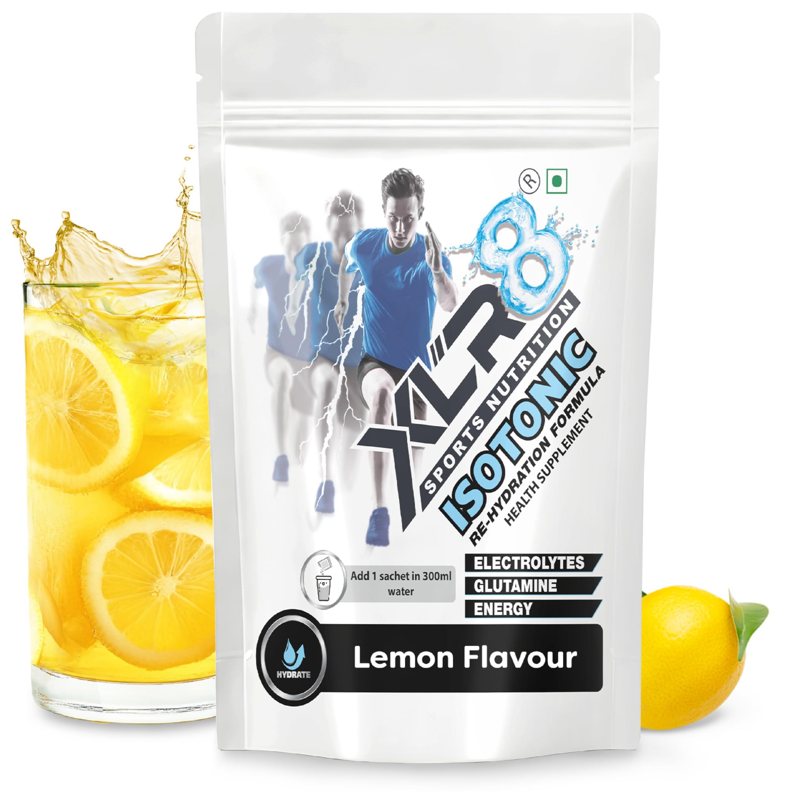 XLR8 XLR8 Isotonic Instant Energy Drink, Electrolyte Powder, Rehydration Formula for Extended Workouts (Lemon Flavour, Pack of 15)