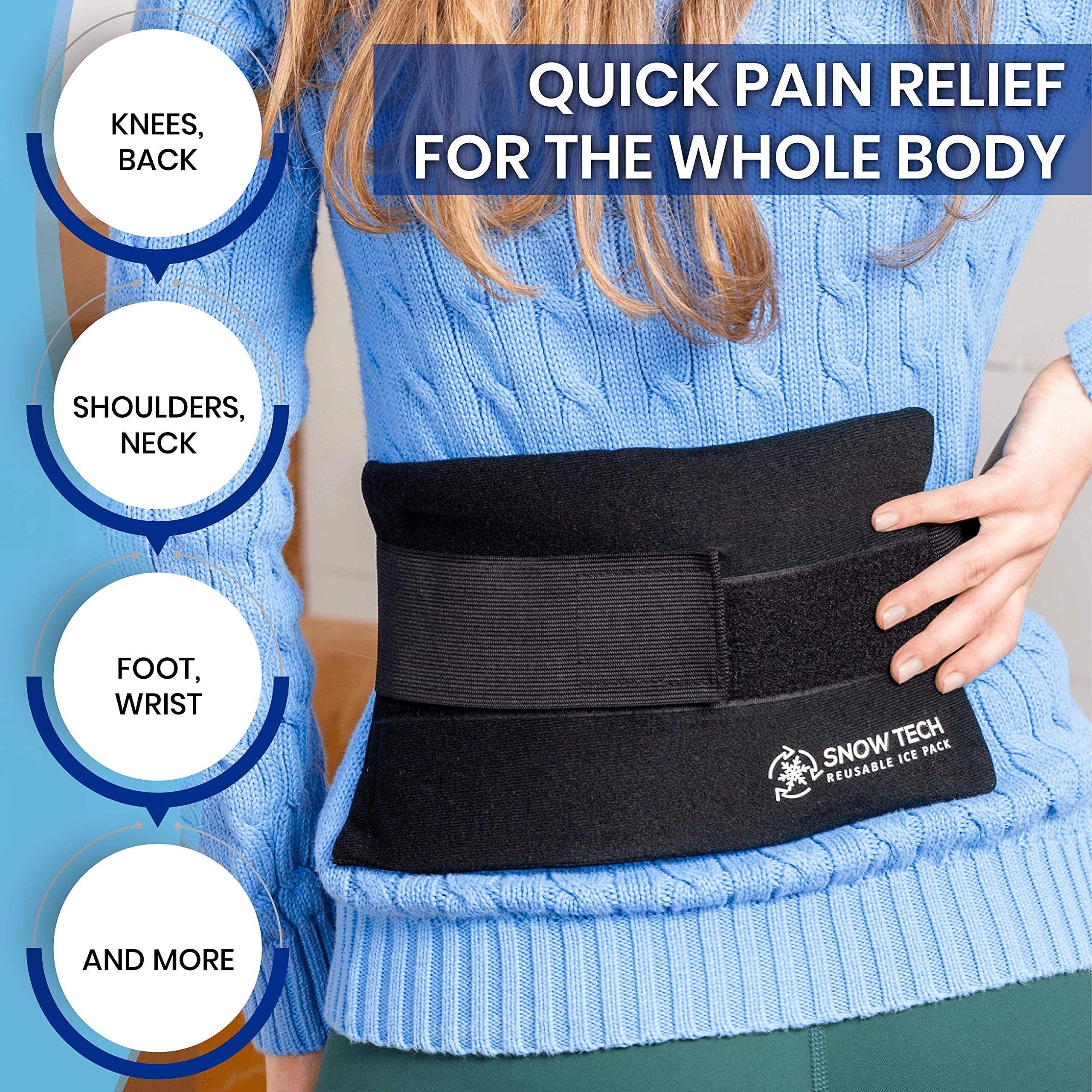 SnowTech Snow Tech Ice Pack, Ice Packs for Injuries Reusable Gel (2 Pack Medium: 10.5\" x 5.5\") Flexible Hot/Cold Pack Compress Therapy for Injury/Pain Relief for Body (Elbow, Knee, Back, Arm, Neck, Abdominal)