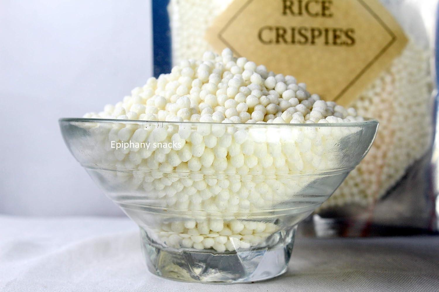 Generic Epiphany Snacks Plain Rice Crispies(Round Shape 3mm-4mm) | Rice Crispy Balls | Rice Krispies | Crisp Rice Bubbles |Rice Crispies Sprinkles 312gm