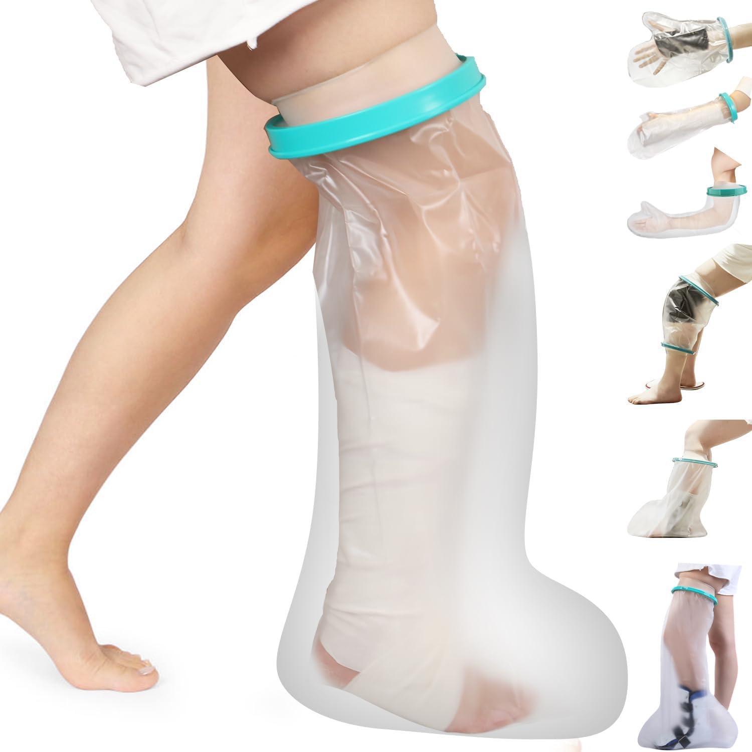CIVJET CIVJET Waterproof Cast Covers for Shower Leg, Extra Large Watertight Foot Protector Cover, Broken Foot, after surgery, knee scooter, Reusable, Easy to Use Protect Legs in Bath for Man,Woman