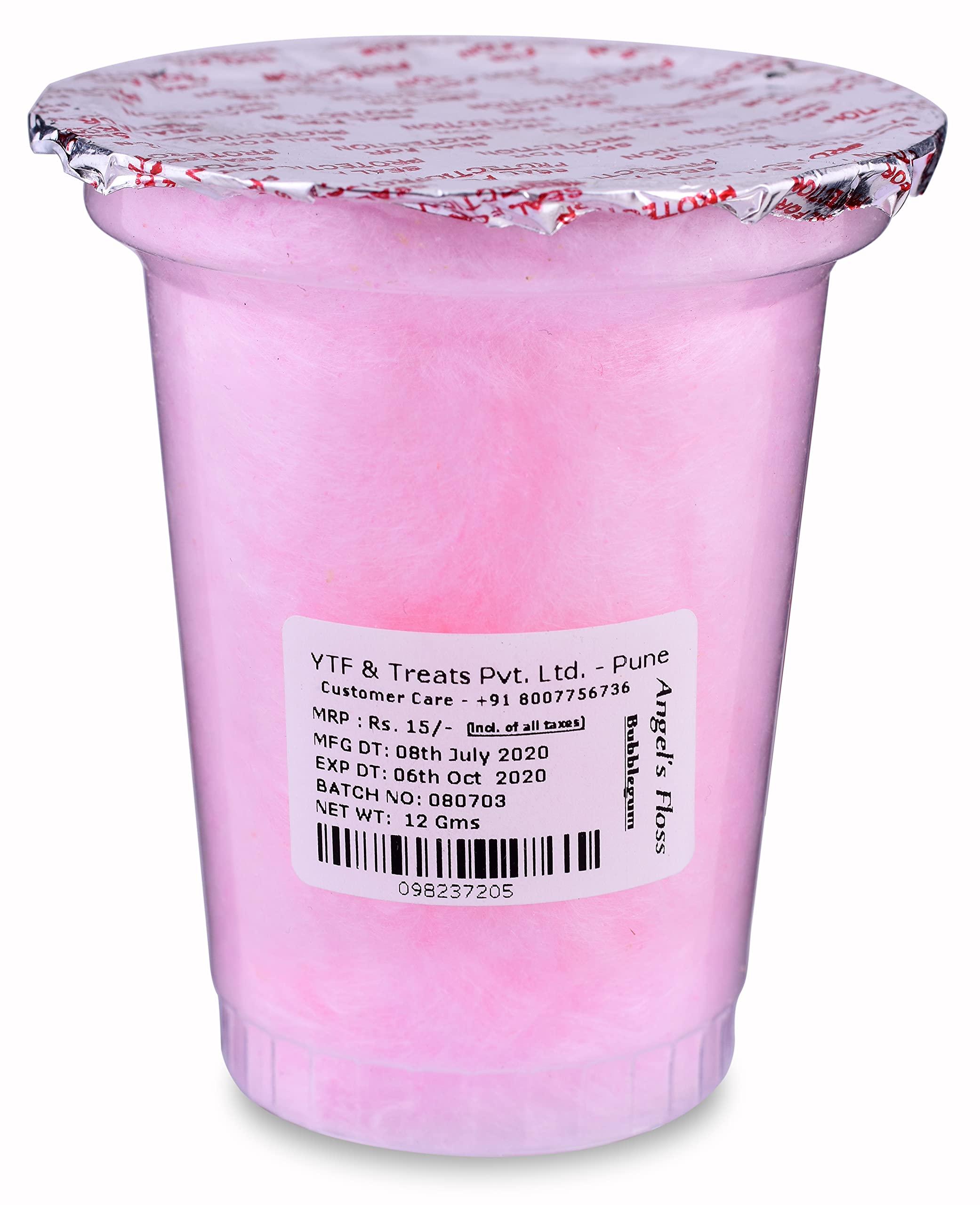Angels Floss Angels Floss Cotton Candy's / Candy Floss / Buddhi Ke Baal - Bubble Gum Flavour (12 GMS Each, Pack of 12 Units)