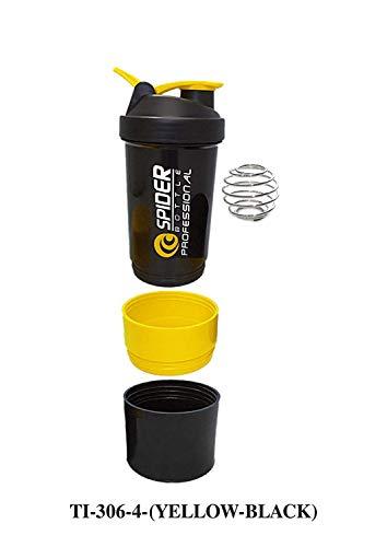 Wofier Wofier Spider Protein Shaker Sipper Bottle with 2 Storage Extra Compartment for Gym-500ml