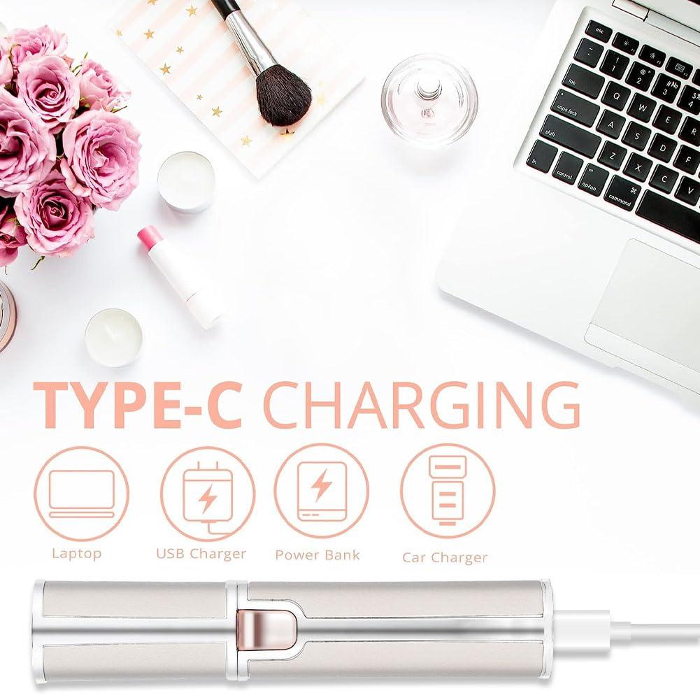 SOLIMPIA SOLIMPIA Women\'s Facial Hair Remover, 2-In-1 Epilator With Built-In Led Light And Usb Charging, Suitable For Eyebrows, Lips, Cheeks, Chin And Neck, Hypoallergenic