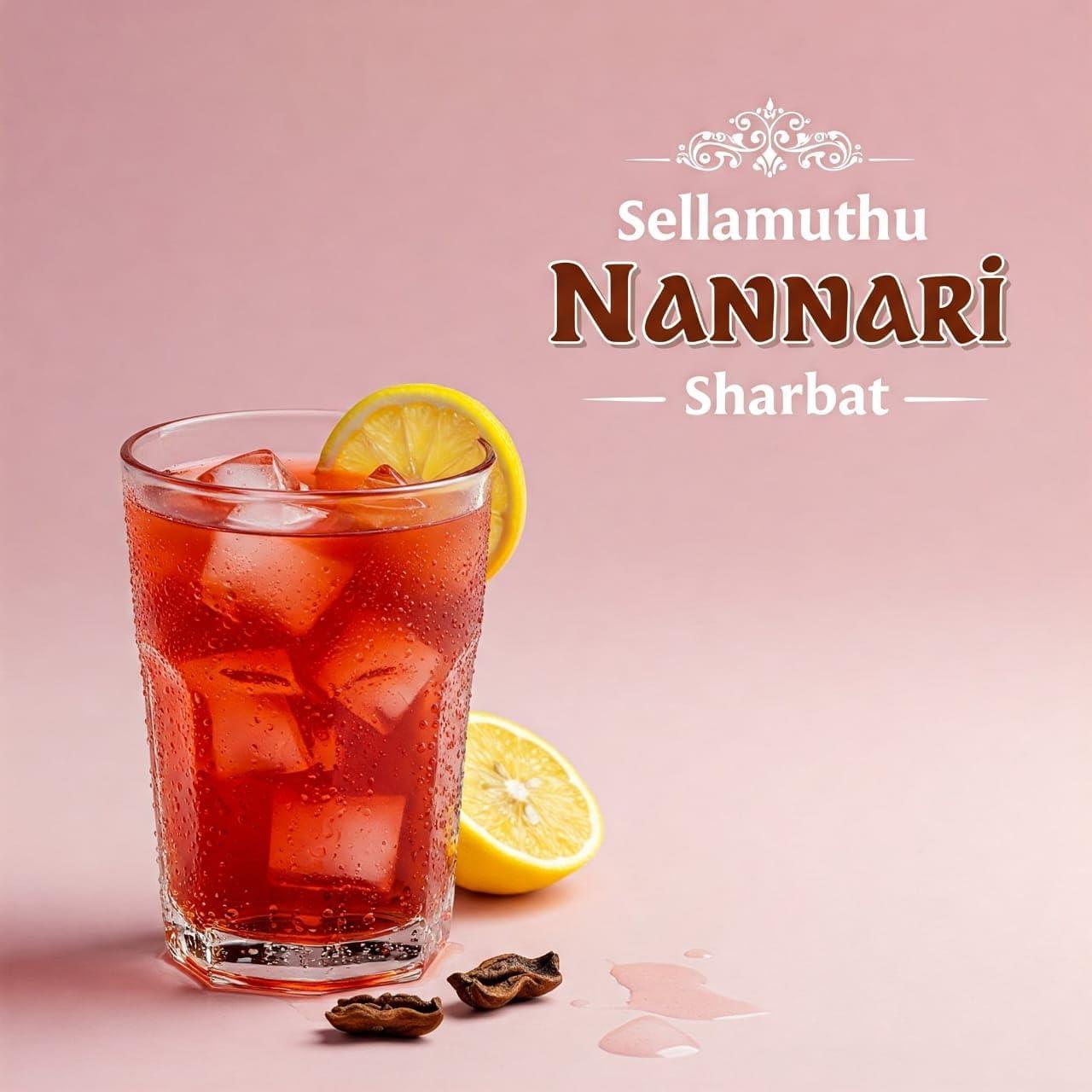 Generic Sellamuthu Nannari Sarbath/Sarsaparilla/Naruneendi (Red Colour) (Pack Of 2, 700Ml Each) - Syrup