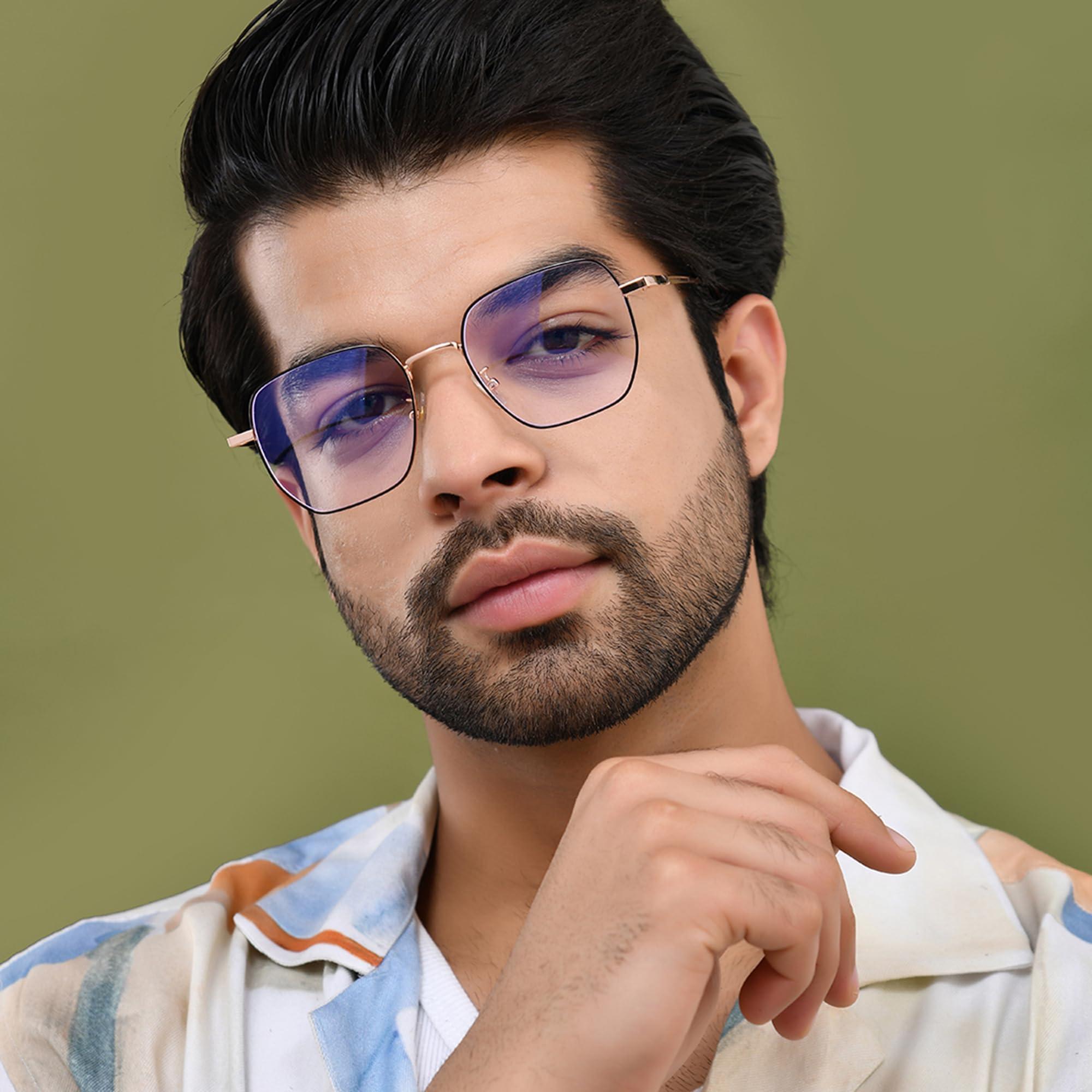 ROYAL SON ROYAL SON Unisex\'s C4 Blue Block Lens | Black Frame Reading Glasses-M (SF0016-C4)