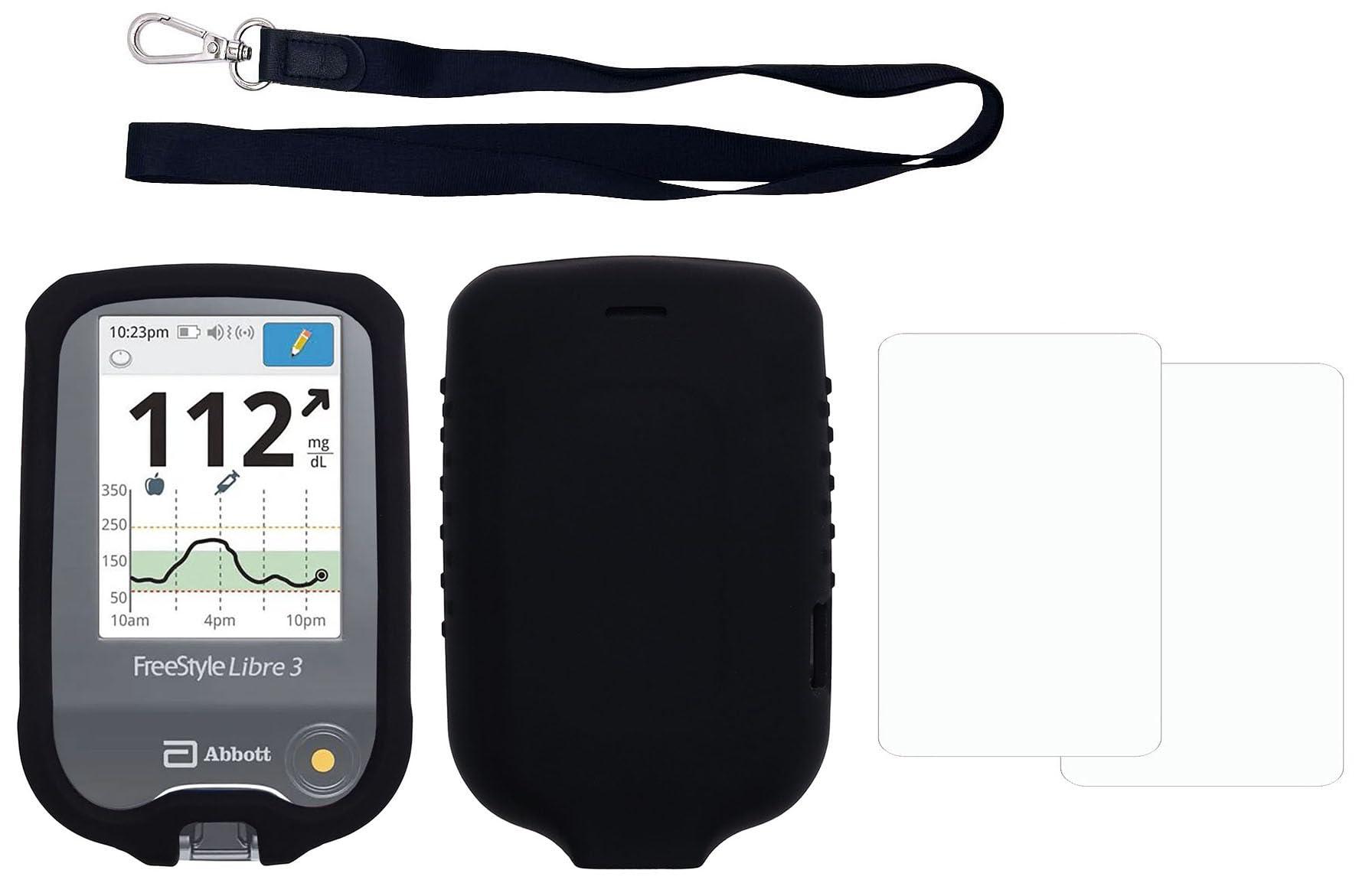 usastar-SNK usastar-SNK Premium Silicone Case for Freestyle Libre/Freestyle Libre 2 (Continuous Glucose Monitor) (Black)