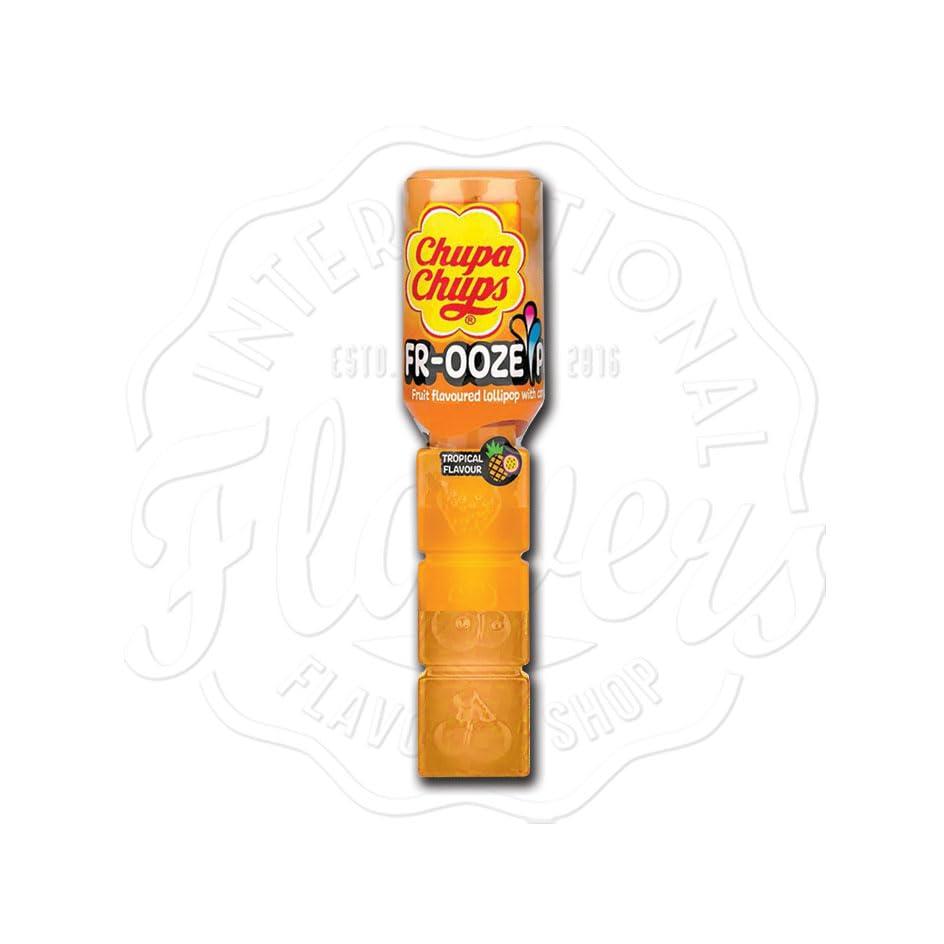 Chupa Chups Chupa Chups Frooze Pops 6 Lollipops with Candy Gel for Squeezing Out in 3 Varieties Blueberry, Strawberry & Tropical,(6 x 26g), 156g Imported