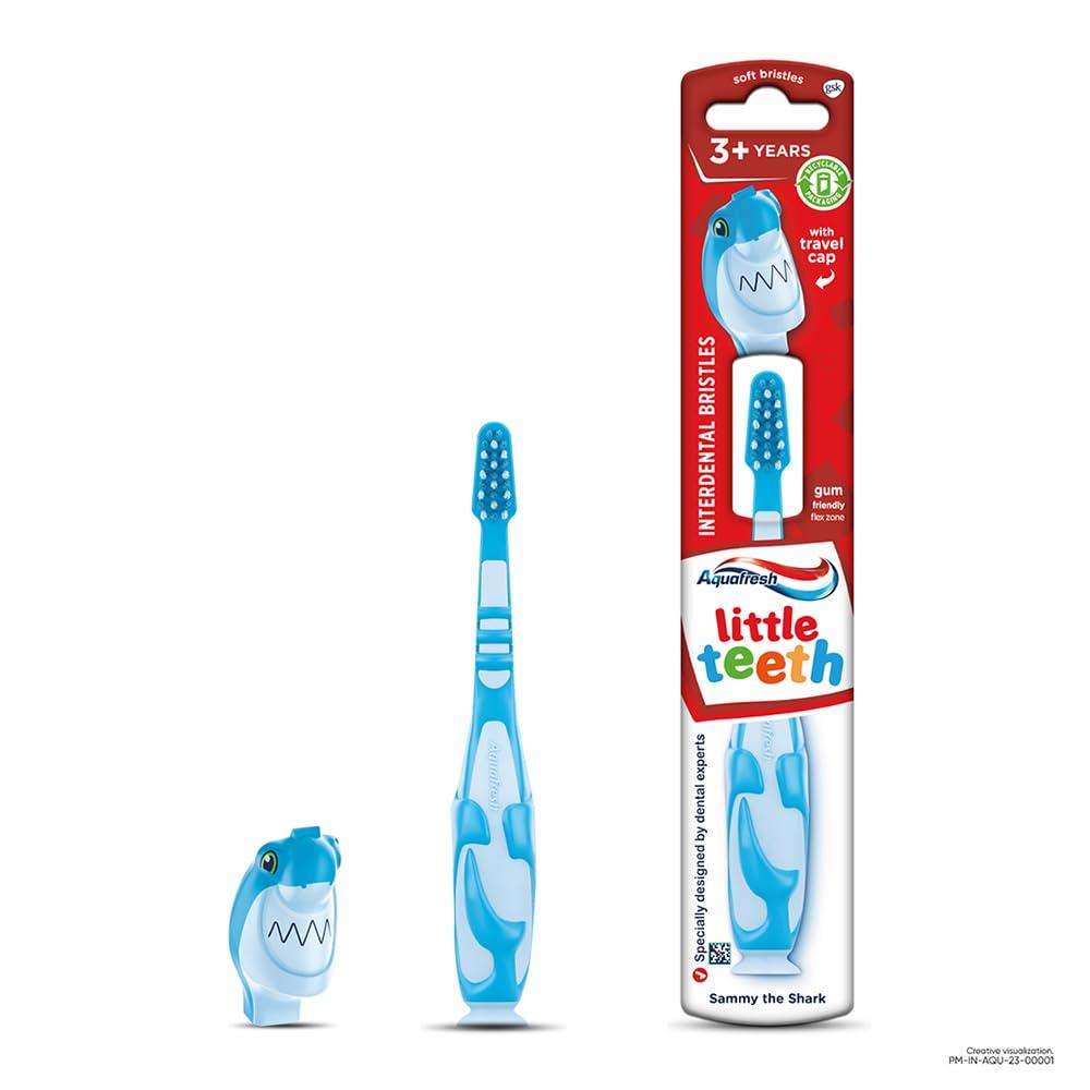 Aquafresh Aquafresh Kid Little Teeth Manual Toothbrush - Shark, Blue, Pack of 1