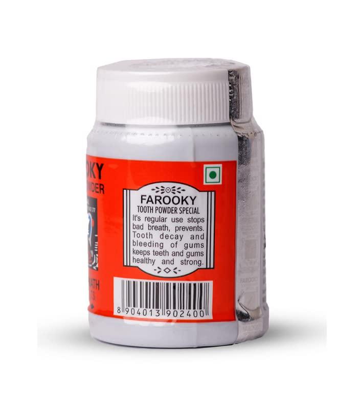 Farooky Farooky Tooth Powder 40 Grams (Pack Of 4) | Herbal Ayurvedic Charcoal Toothpowder Manjan For Complete Oral Care, Teeth Whitening & Tooth Decay By Zinda Tilismath