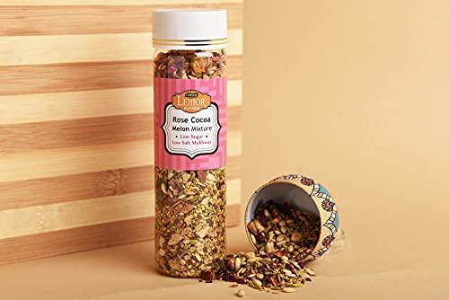 Lemor Lemor Rose Coco Melon Mixture (300 Gms, 2 Jars of 150 Gms Each) | Low Sugar & Low Salt Mukhwas | Healthy After Meal for Eating | Roasted Trail Mix Snacks