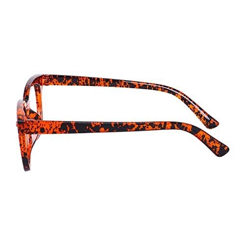 Dervin Dervin Blue Light Blocking Computer Glasses Gaming Filter Transparent Square Eyeglasses for Eye Protection Men and Women, Tablet/Laptop/Mobile/TV, Anti-blue & Anti eyestrain (Brown-Print)