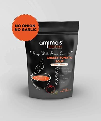 amima's kitchen Amima's Kitchen Cheesy Tomato Jain Soup (No Onion No Garlic) - 100 Grams [Serves 10] | Instant Soup Mix Powder | Ready To Cook | No Artificial Flavour & Colour | Gluten Free | Non GMO | Healthy Soup