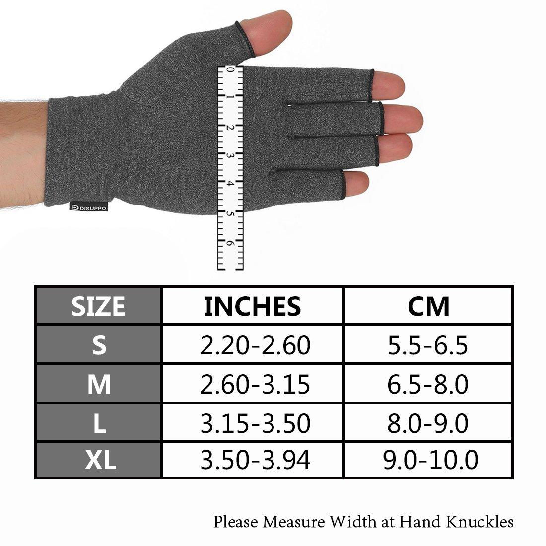 DISUPPO Arthritis Compression Gloves Relieve Pain from Rheumatoid, RSI,Carpal Tunnel, Hand Gloves Fingerless for Computer Typing and Dailywork, Support For Hands And Joints by DISUPPO (Medium Gray)
