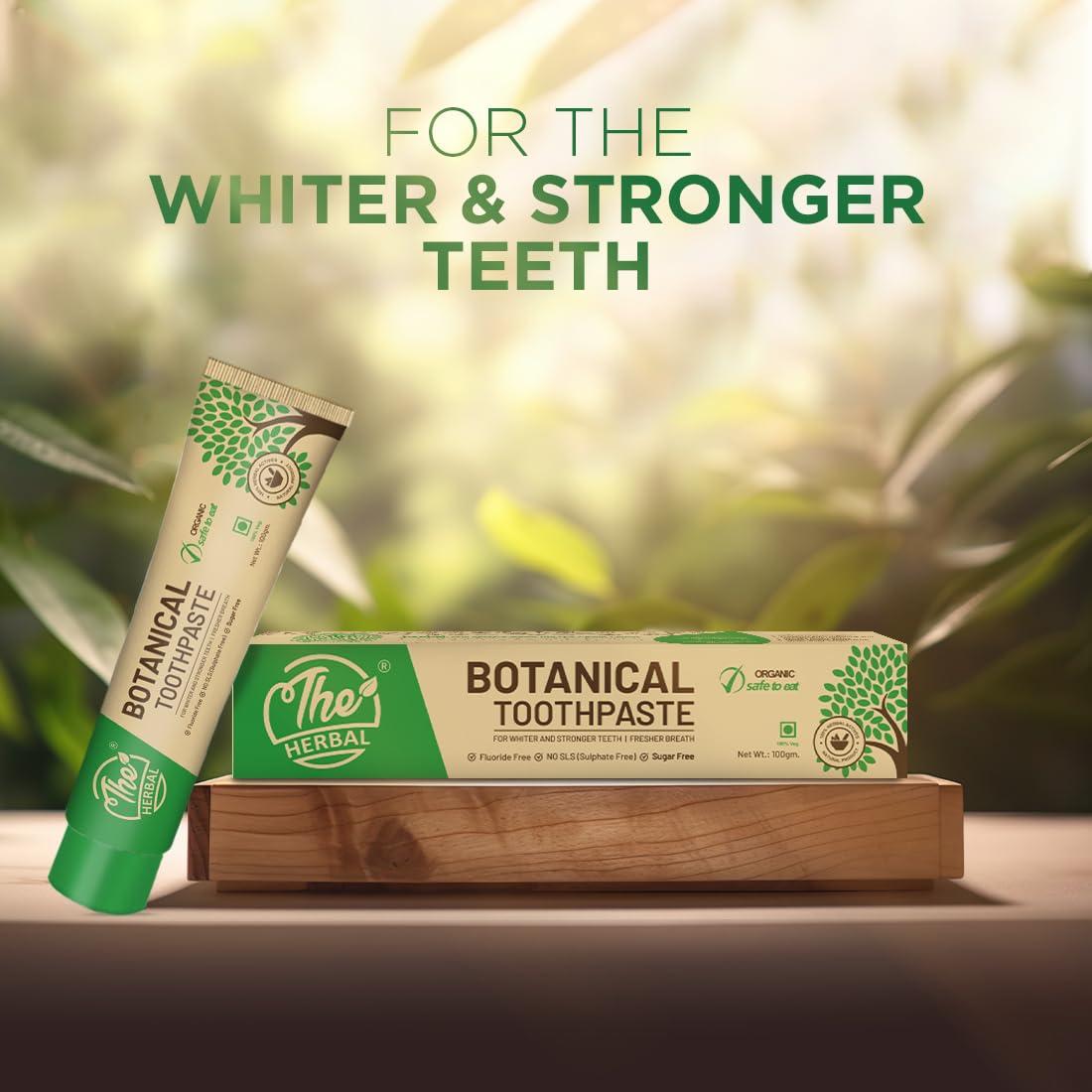 The Herbal The Herbal Botanical Oral Care & Toothpaste 100g | 100% Herbal Actives | Best Toothpaste For Whitening Teeth, Stronger Teeth and Fresh Breath | SLS & Fluoride Free Toothpaste For Adults | Pack of 2