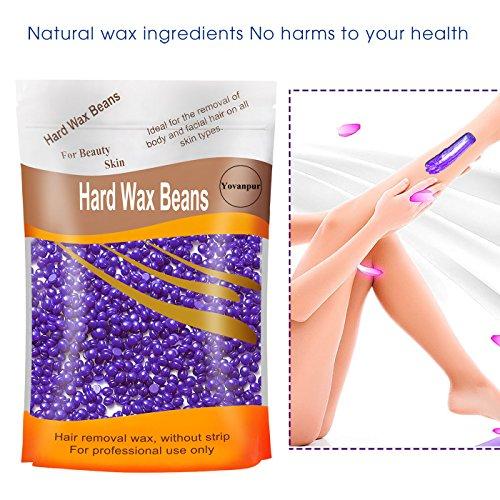 Yovanpur Yovanpur Women Hair Removal Hard Wax Beans Hard Body Wax Beans For Facial Arm Legs 300G/Bag With 10Pcs Wax Spatulas (Lavender)