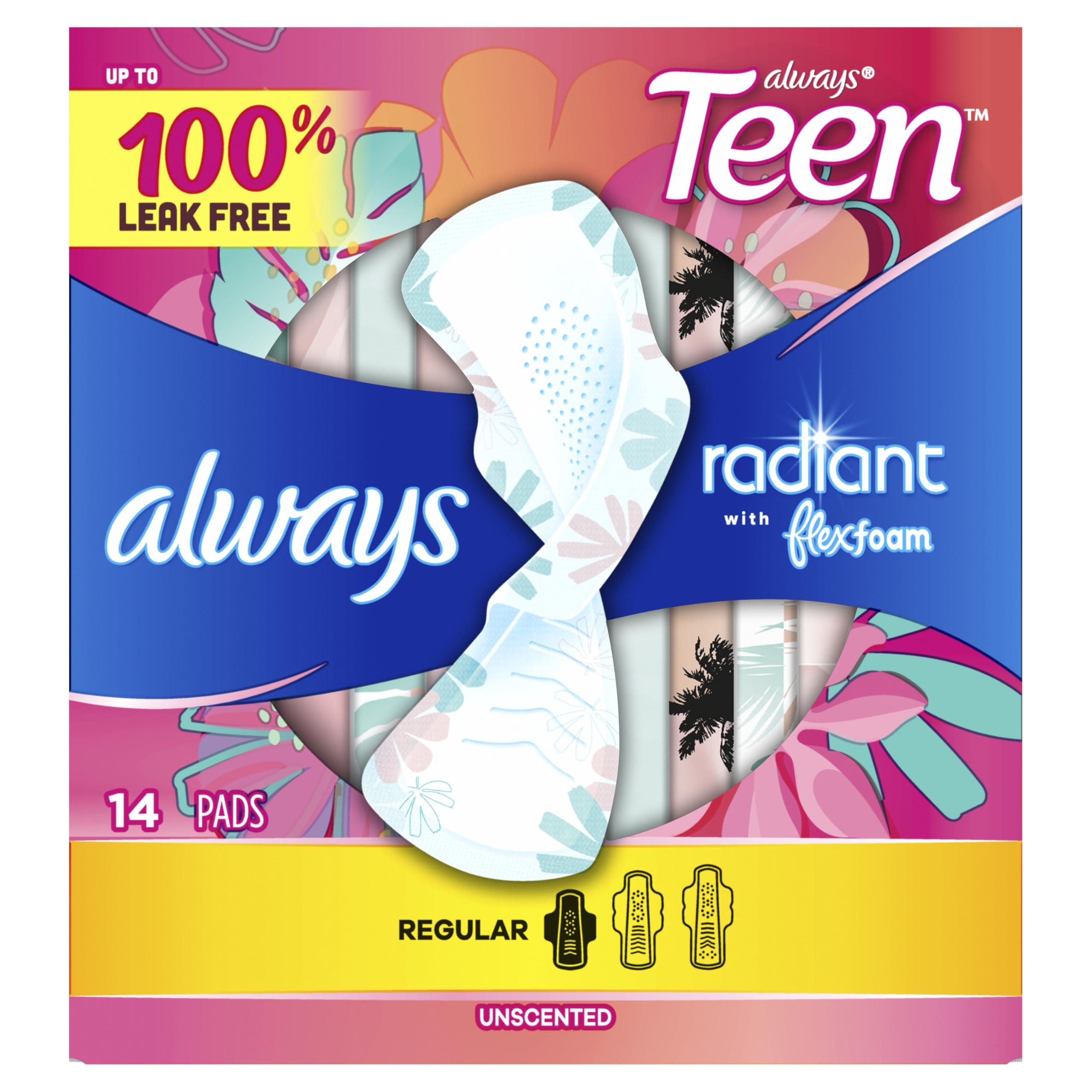 Always Always Totally Teen Always Radiant Infinity Pads, 14 Count