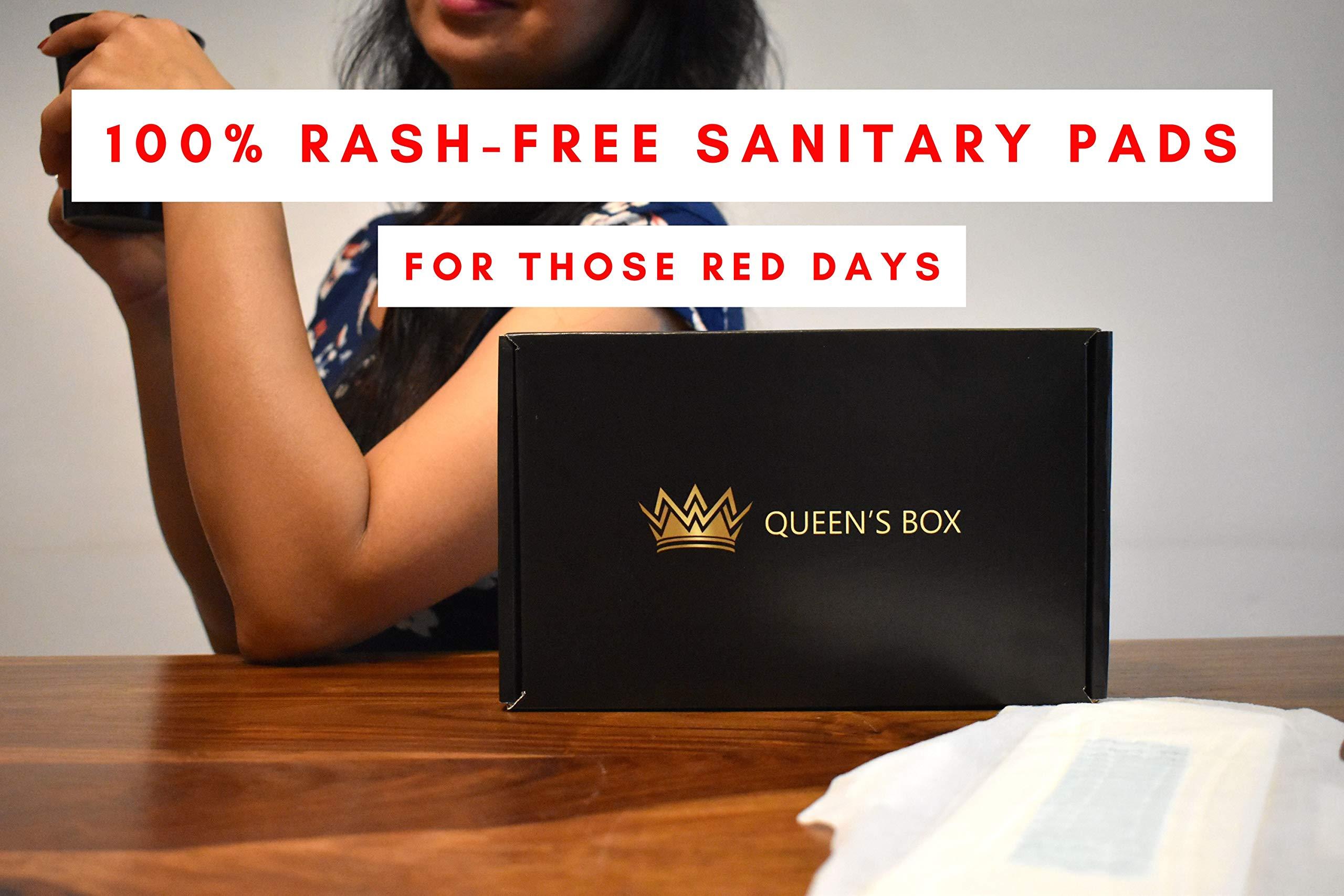 Queen's Box 100% ORGANIC Cotton Rash-Free Sanitary Pads Pack of 8 Sanitary Pad (6 Xl / 2 Regular)