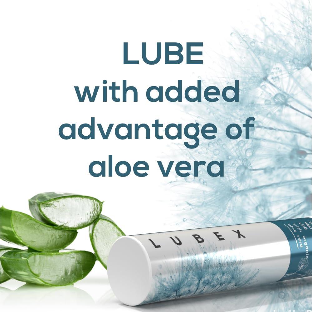 LUBex Lubex Lubricant Gel (Water-Based) Natural Lube with Aloe Vera for Her, Him & Couples - (Pack of 2) Vanilla Flavour - 50gm