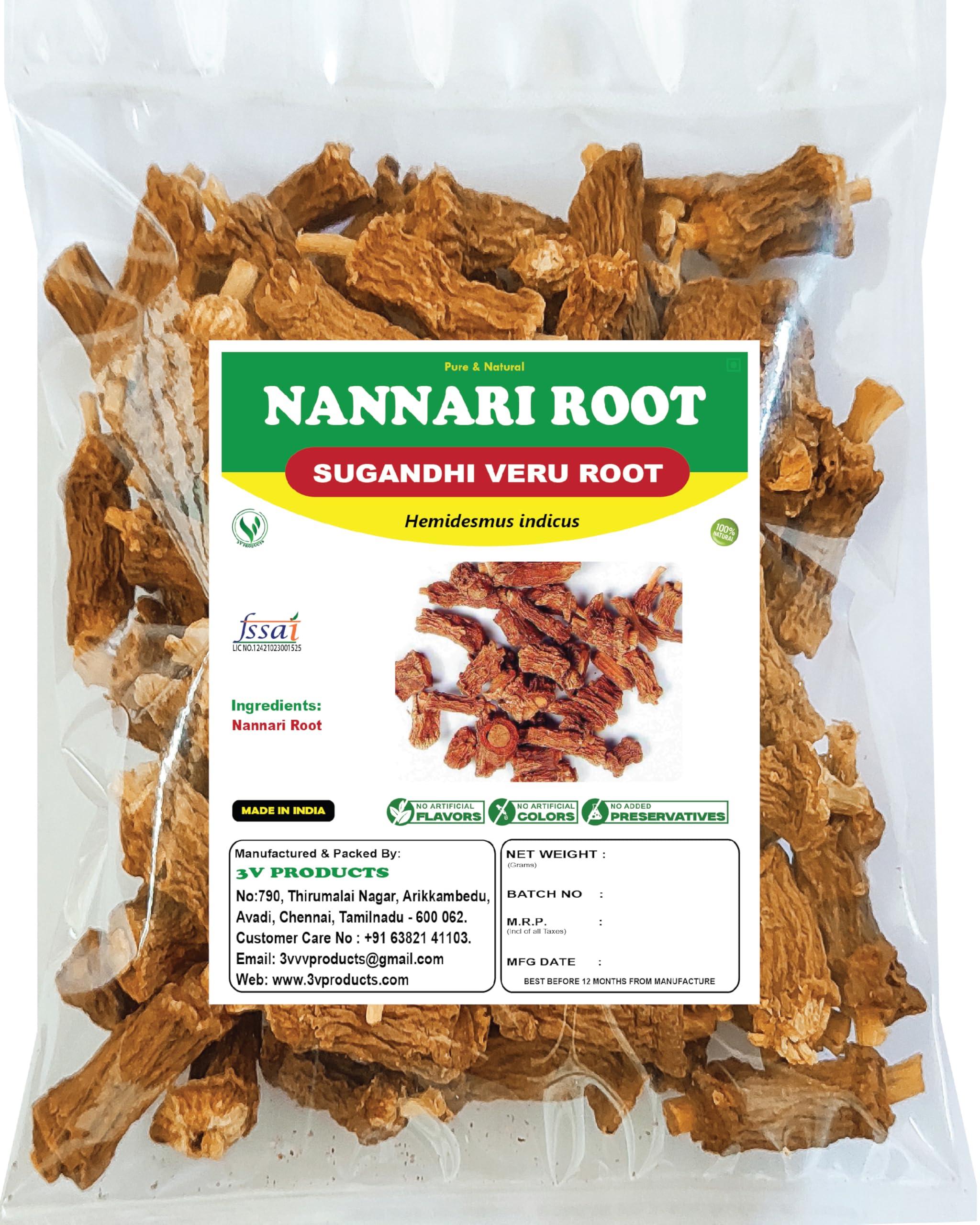 3V PRODUCTS 3V PRODUCTS Natural Nannari Roots 1Kg | Sugandhi Veru Roots | Anantmool Roots | Indian Sarsaparilla | Hemidesmus Indicus for Body Cooling | Blood purifier | Digestive (Pack of 1)