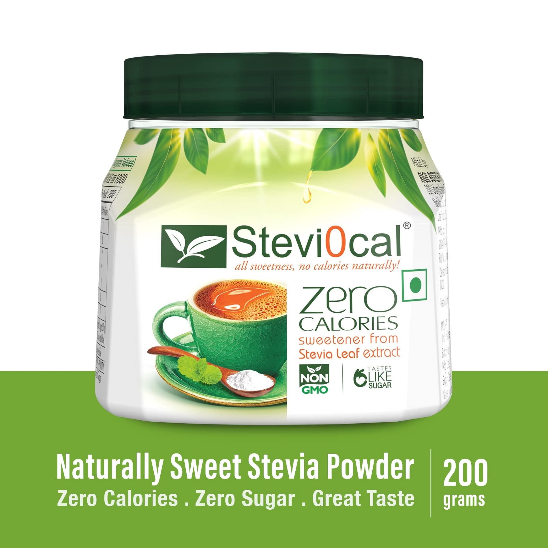 Stevi0cal Stevi0cal Sugar Free Zero Calorie Stevia Sweetener Powder Jar for Diet and Health Management - 200 gm - Pack of One (1 x 200gm)