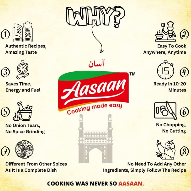 Aasaan Aasaan Kheer Premix 200gms, Ready to Cook Kheer Mix, Instant Hyderabadi Kheer Premix, Indian Sweets Kheer Ready Mix Vegetarian Dessert , Kheer Instant Mix 200G, Indian Rice Pudding Premix (Pack of 1)