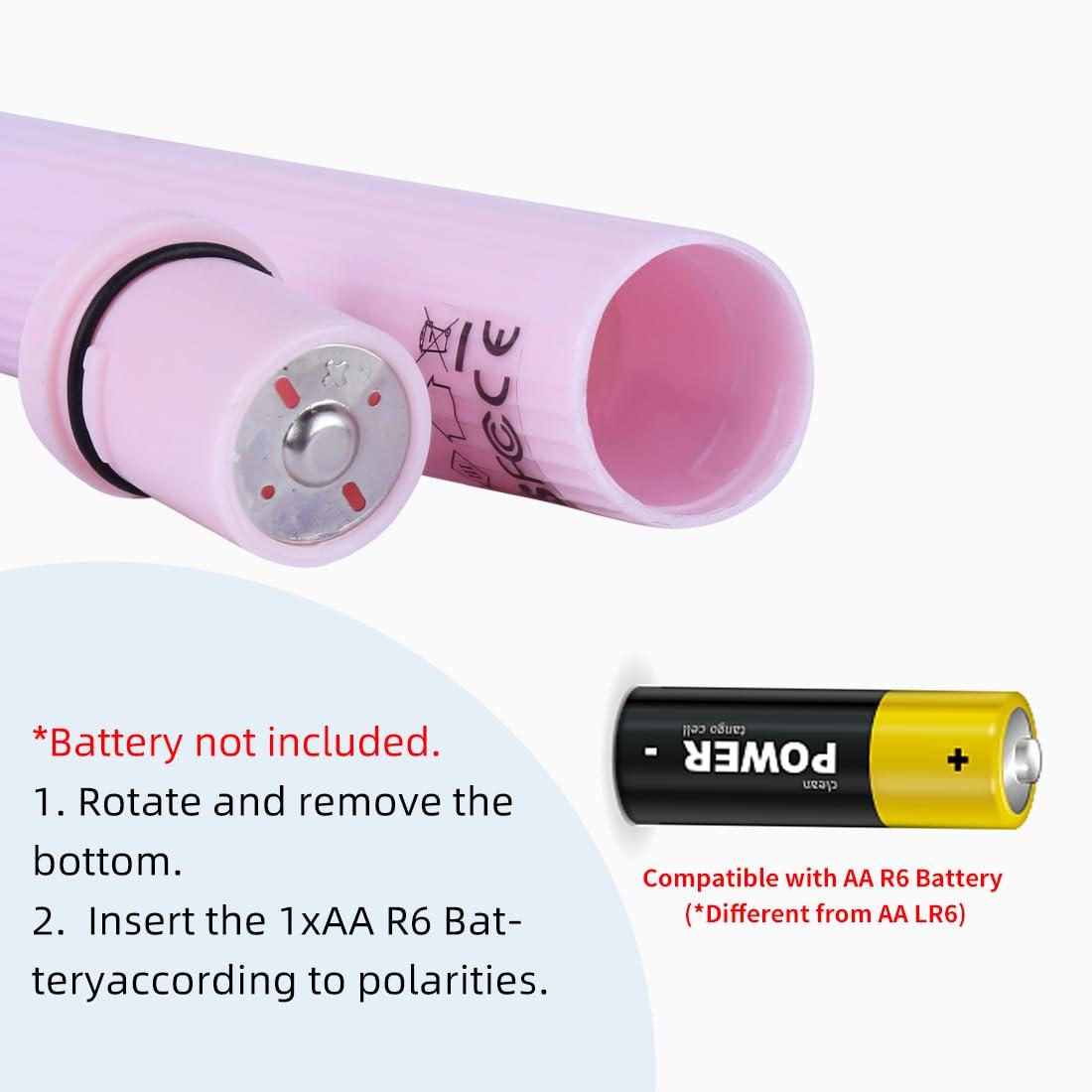 MINISO MINISO Electric Adult Toothbrush Aa R6 Battery Powered Roman Pillar Design + 3 Brush Heads (Pink), 1 Count