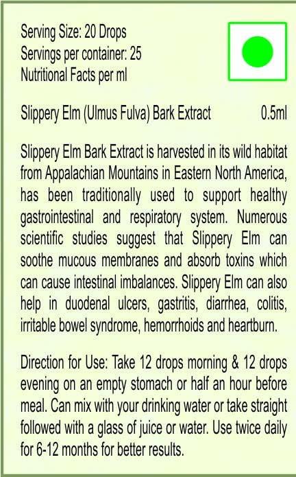 UNIVERSAL HERBAL & CONCENTRATES Slippery Elm Bark Extract Drops - 50ml