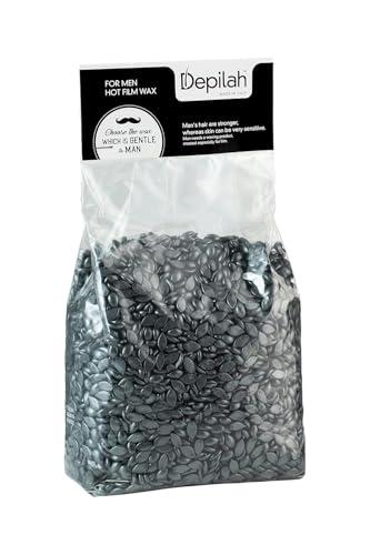DEPILAH DEPILAH Brazilian Hot Film Wax - 1 Kg Silver Stripless Wax(Men), Pack of 1