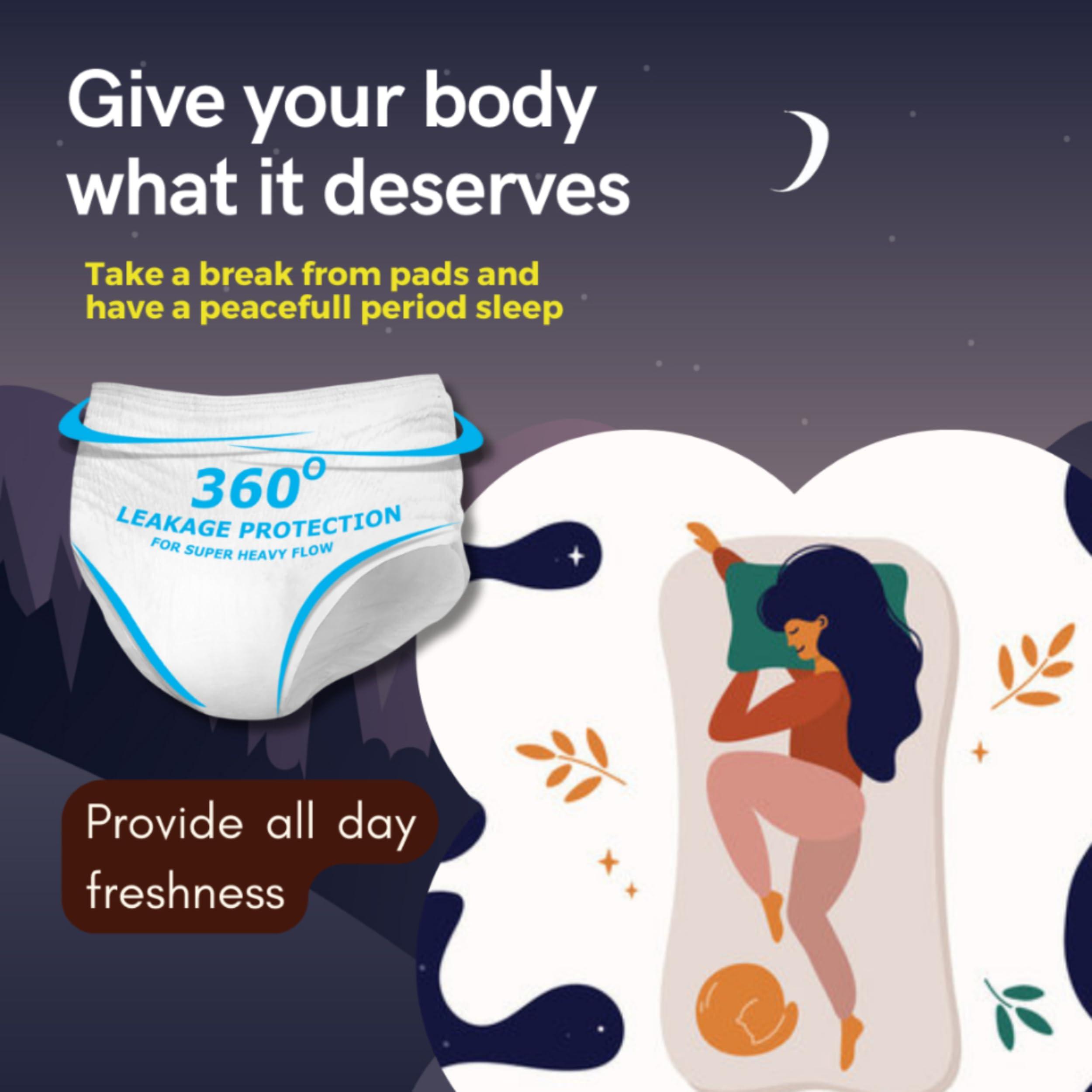 Sizi SIZI Period Kit for School Girls | Disposable Menstrual Panties for High Absorption & liners | Leak-Proof | No Stain-Wetness | Ideal for long School-hours for Hygiene & Protection (L, 3)