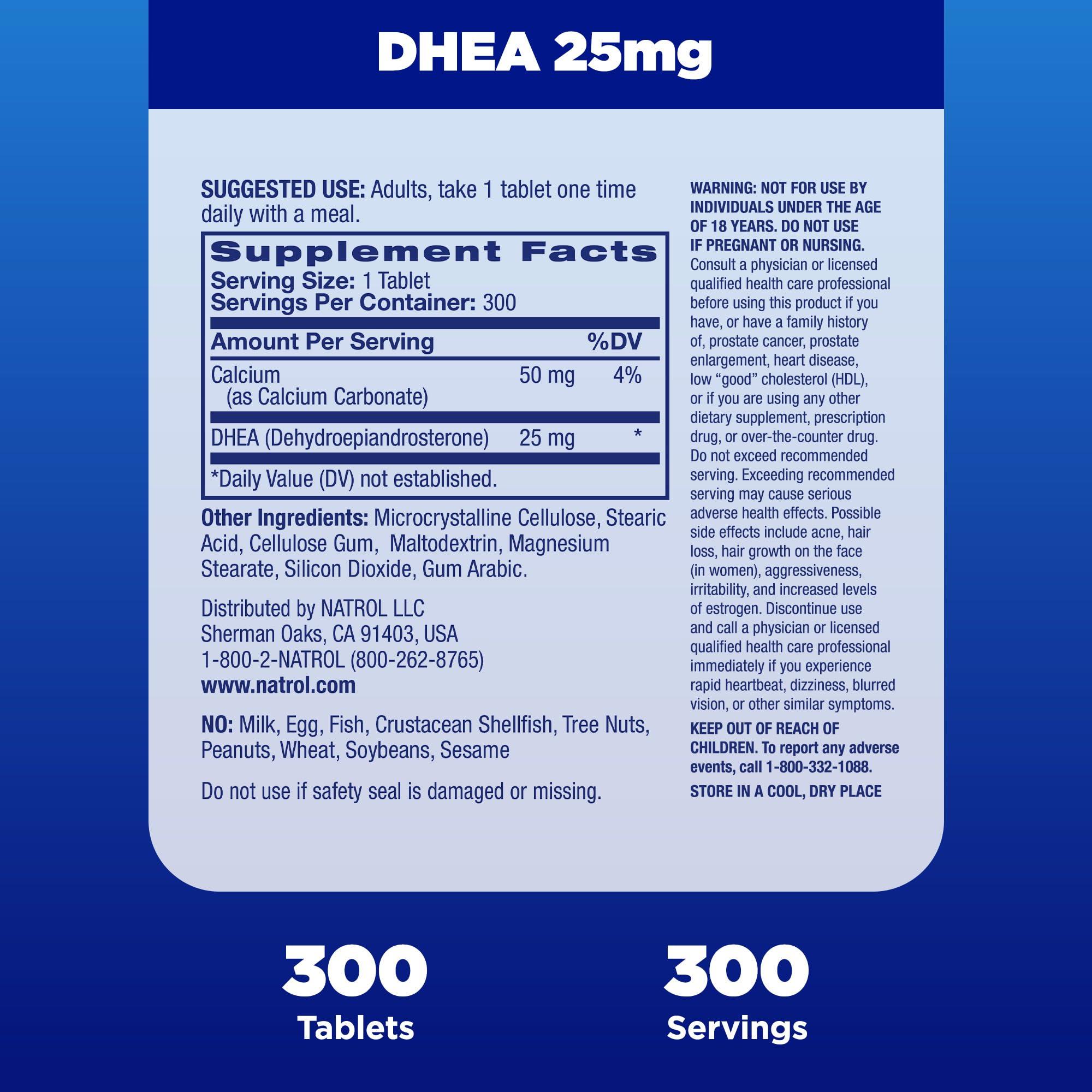 Natrol Natrol DHEA, 25 mg - 300 Tablets